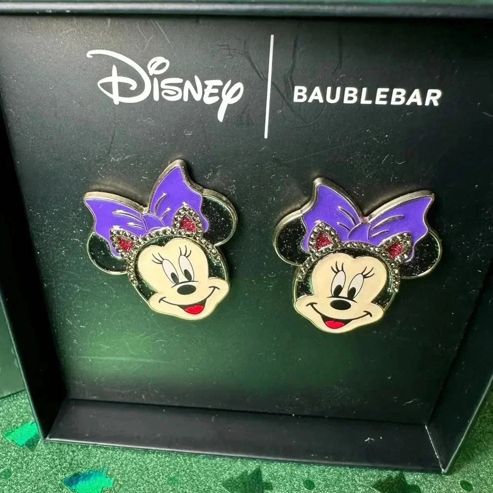 BaubleBar x Disney Minnie Devil post earrings NEW in box